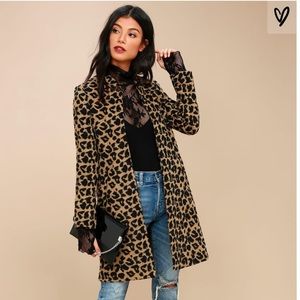 Lulus FELINE FANTASTIC TAN LEOPARD PRINT COAT